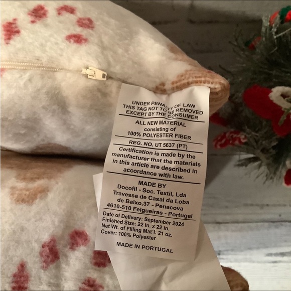 Docofil 20×20 2pk Gingerbread Candy Cane Pillows - Picture 7 of 7